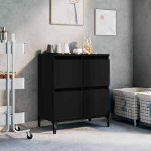 Elegant Black Sideboard Classic Storage Cabinet Engineered Wood Ample Space