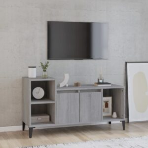 Chic Grey Sonoma Media Console TV Stand Engineered Wood Spacious Storage