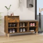 Shoe Cabinet Smoked Oak 102x36x60 cm Engineered Wood