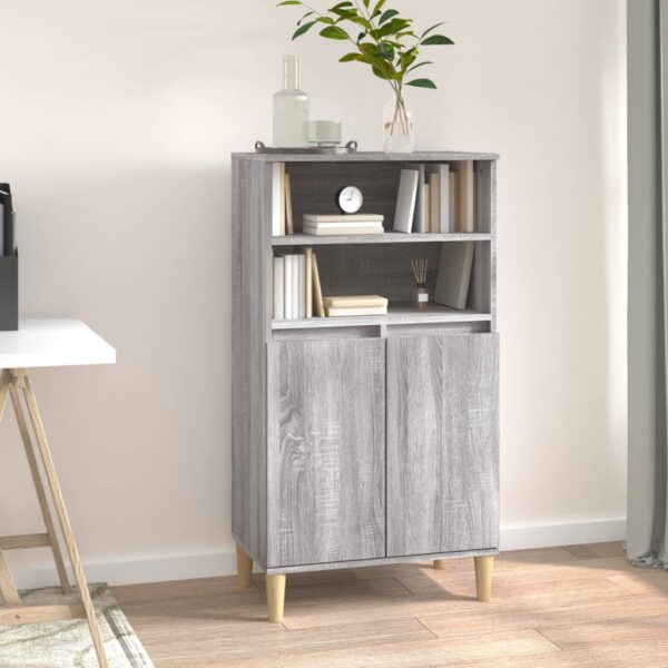 Highboard Grey Sonoma 60x36x110 cm Engineered Wood