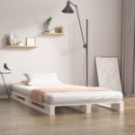 Pallet Bed White 100x200 cm Solid Wood Pine