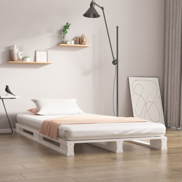 Pallet Bed White 100x200 cm Solid Wood Pine