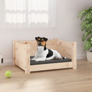 Luxury Solid Pine Wood Pet Bed Cozy Rectangular Puppy Sleep Furniture Home Decor