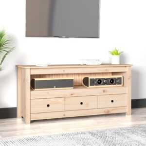 Rustic Solid Pine Wood TV Stand Media Console with Storage Farmhouse Chic