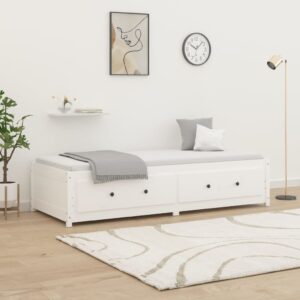 Day Bed White 92x187 cm Single Size Solid Wood Pine