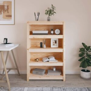 Solid Pine Wood Book Cabinet Modern Sleek Design Spacious Storage Shelves