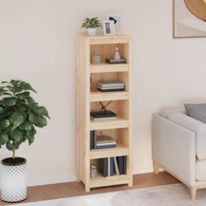 Solid Pine Wood Book Cabinet Modern Sleek Design Spacious Storage Organizer