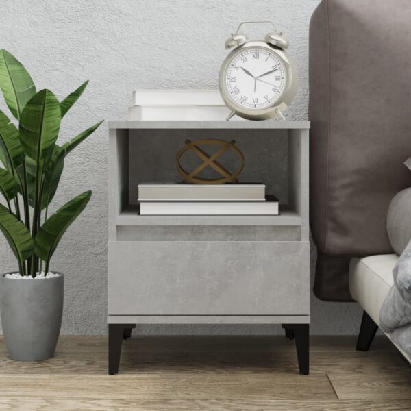 Bedside Cabinet Concrete Grey 40x35x50 cm