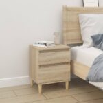 Elegant Sonoma Oak Bedside Cabinet Chic Nightstand with Storage Space