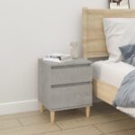 Elegant Grey Bedside Cabinet Chic Nightstand with Storage Modern Bedroom Furniture