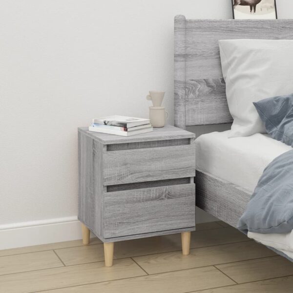 Elegant Grey Sonoma Bedside Cabinet - Engineered Wood with Storage Space