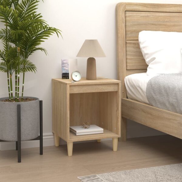 Elegant Sonoma Oak Bedside Cabinet Engineered Wood Ample Storage Sturdy Top