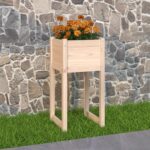 Rustic Solid Pine Wood Planter Raised Garden Bed Outdoor Decorative Flower Box