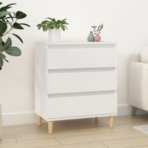 Chic White Sideboard Storage Cabinet with Drawers Engineered Wood Sturdy Elegant