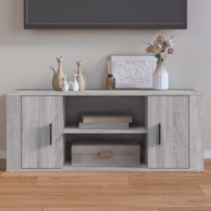 Chic Grey Sonoma Engineered Wood TV Cabinet Spacious Storage Media Unit