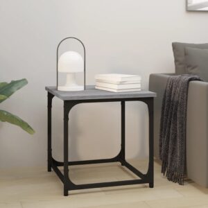 Chic Grey Sonoma Side Table - Engineered Wood  Steel Frame  Adjustable Legs