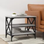 Chic Grey Sonoma Side Table Industrial  Engineered Wood Sturdy Storage