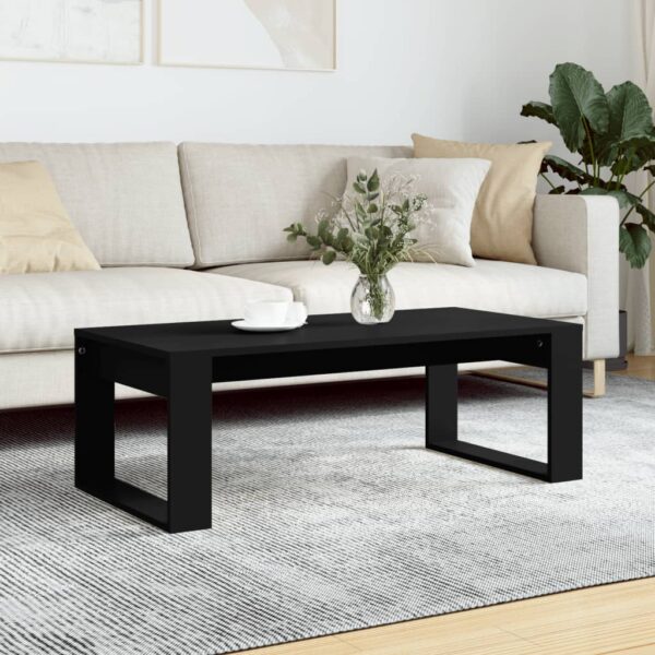 Elegant Black Coffee Table Modern Minimalist Engineered Wood Sturdy Easy Clean