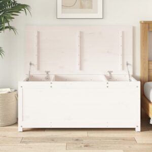 Storage Box White 110x50x45.5 cm Solid Wood Pine