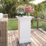 Flower Stand White 40x40x60 cm Solid Wood Pine