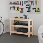 Work Bench 110.5x50x80 cm Solid Wood Pine