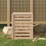 Garden Compost Bin Solid Pine Wood Large Capacity with Lid Air Circulating Design