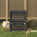 Large Capacity Wooden Composter Garden Waste Bin Organic Recycling with Lid Grey