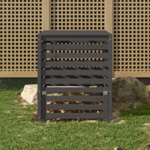 Garden Compost Bin Solid Pine Wood Large Capacity with Lid Air Circulating Design