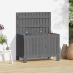 Garden Storage Box Grey 76x42.5x54 cm Solid Wood Pine