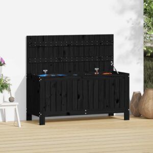 Outdoor Garden Storage Box Solid Pine Wood Waterproof Cushion Tool Organizer