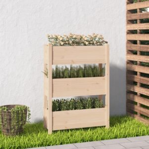 Solid Pine Wood Garden Planter Raised Bed Decorative Flower Box Outdoor Patio