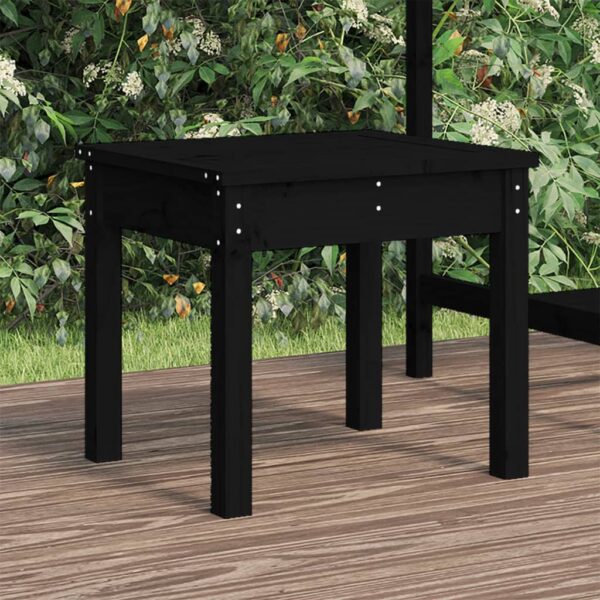 Classic Solid Pine Wood Garden Bench - Black Slatted Outdoor Patio Furniture