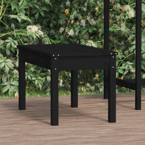 Classic Solid Pine Wood Garden Bench - Black Outdoor Patio Seating Slatted Design