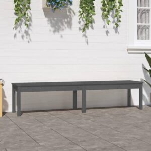 Classic Grey Wooden Garden Bench 2-Seater Slatted Design Outdoor Patio Seating