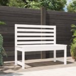 Classic White Wooden Garden Bench Outdoor Patio Furniture with Slatted Backrest