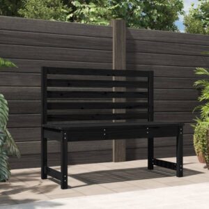 Classic Black Wooden Garden Bench Outdoor Patio Furniture with Backrest