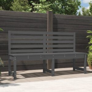 Classic Grey Wooden Garden Bench Outdoor Patio Furniture with Backrest Solid Pine