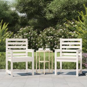 Garden Chairs 2 pcs White 60x48x91 cm Solid Wood Pine