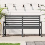 Classic Wooden Garden Bench Outdoor Patio Furniture Solid Pine Grey Finish