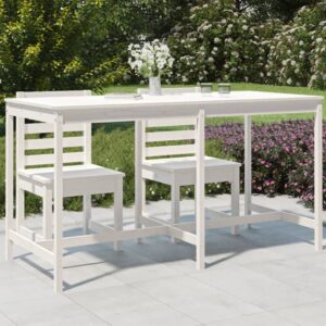 Classic White Solid Pine Wood Garden Table for Patio Terrace Outdoor Furniture