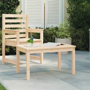 Solid Pine Wood Garden Table Rustic Outdoor Patio Furniture Weather-Resistant