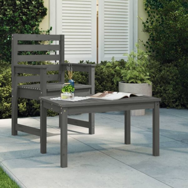 Solid Pine Wood Garden Table Grey Outdoor Patio Terrace Rustic Furniture Stable