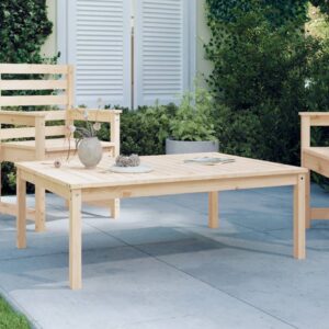 Solid Pine Wood Garden Table - Rustic Outdoor Patio Furniture Durable