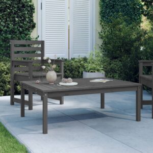 Solid Pine Wood Garden Table Grey - Elegant Outdoor Patio Terrace Furniture