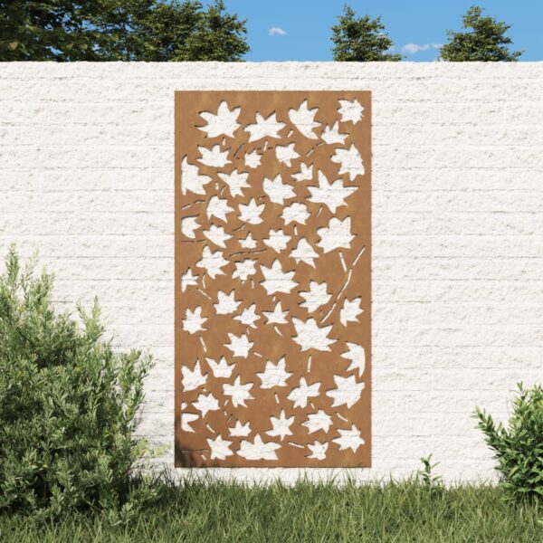 Garden Wall Decoration 105x55 cm Corten Steel Maple Leaf Design