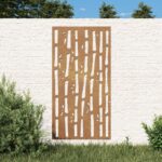 Garden Wall Decoration 105x55 cm Corten Steel Bamboo Design