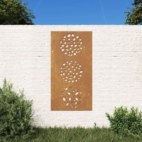 Rustic Leaf Pattern Corten Steel Garden Wall Art Decor Weather Resistant Easy Hang