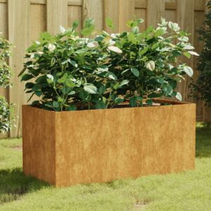 Weathering Steel Raised Garden Bed Corten Planter Rusty Outdoor Decor Durable