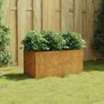 Rustic Corten Steel Garden Planter Weathering Flower Box Raised Bed Decor