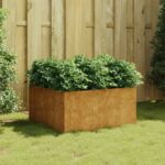 Weathering Steel Raised Garden Bed Corten Planter Durable Outdoor Rusty Finish